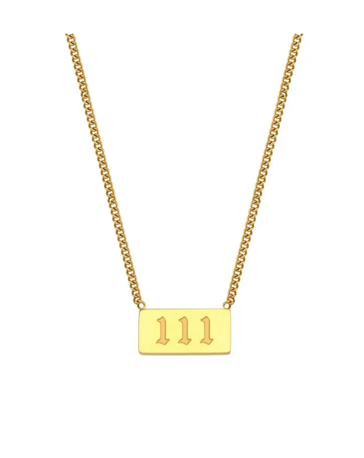 Minimalistische Goldkette mit Gravur 111