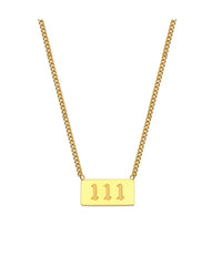 Minimalistische Goldkette mit Gravur 111